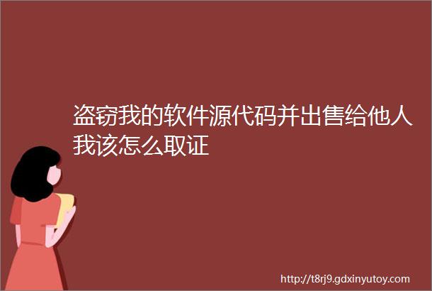 盗窃我的软件源代码并出售给他人我该怎么取证